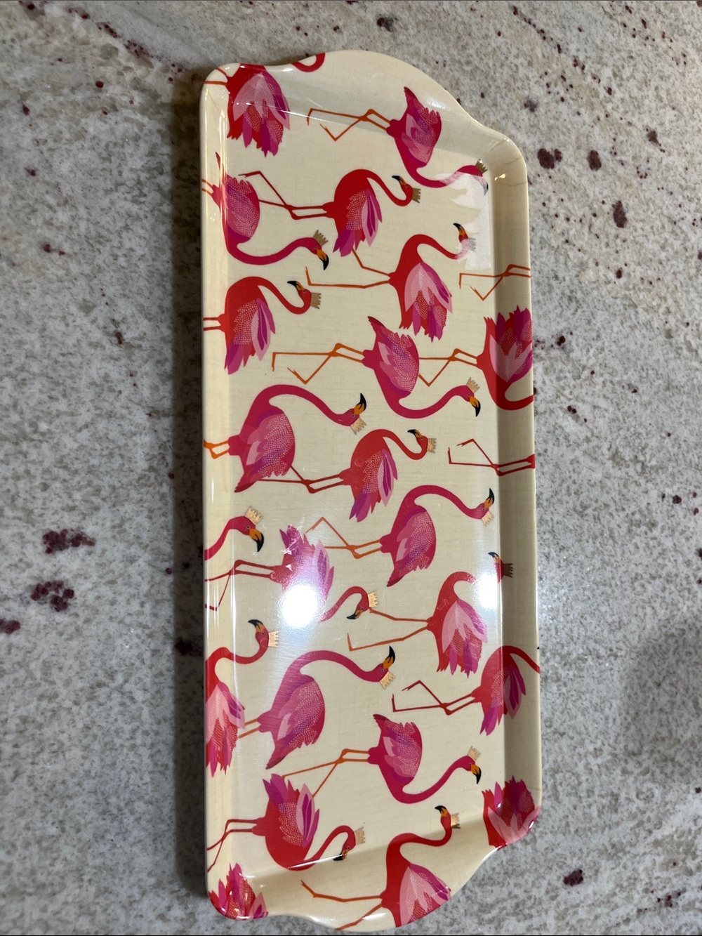 Pimpernel Pink Flamingo Pattern Rectangular Serving Tray